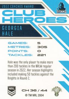 2023 NRL Traders Titanium - Club Heroes #CH36 Georgia Hale Back